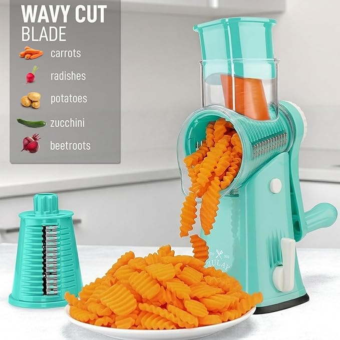 Zulay Kitchen Rotary Cheese Grater 5 Blade Cheese Shredder - Image 4