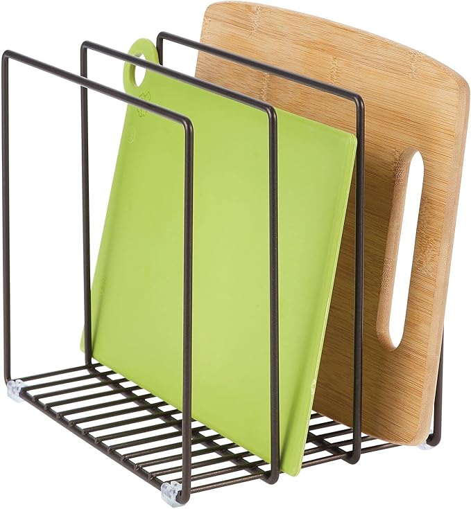 mDesign Steel Storage Tray Organizer Rack - Image 5