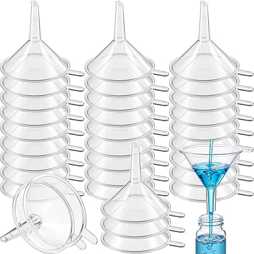 Hoolerry 100 Pcs Small Funnel for Filling Small Bottles Clear Plastic Mini by Hoolerry