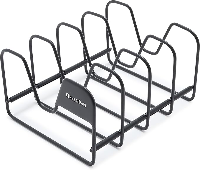 GreenPan Stainless Steel Wire Pots and Pans Lid Storage Rack, Holds 4 Lid Covers by GreenPan