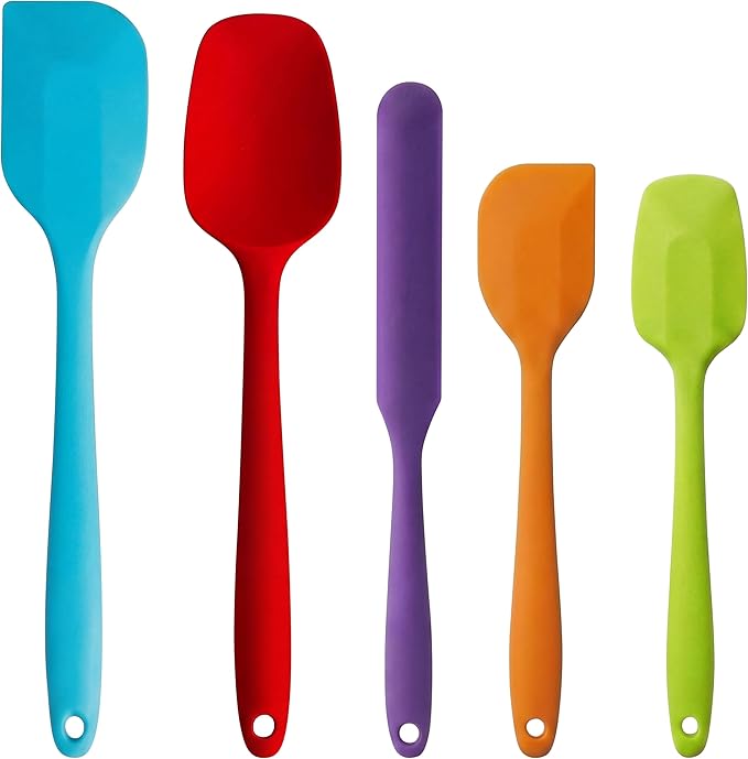5 Pieces Silicone Spatula Set BPA Free Non Stick Rubber Spatula Heat Resistant by Kodreat-USDirect