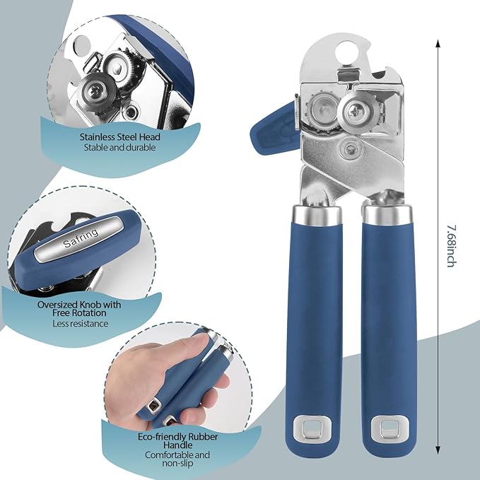 Safring Can Opener Manual, Heavy Duty Handheld Strong Can Opener - Image 2