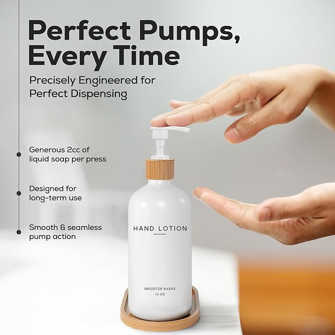 White Glass Lotion Dispenser - Image 4