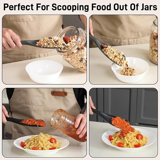 3 PACK Silicone Cooking Spatula Spoons - Image 8