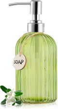 MOCLIF 16 OZ Soap Dispenser，Tempered Glass Clear Vertical Stripe by MOCLIF