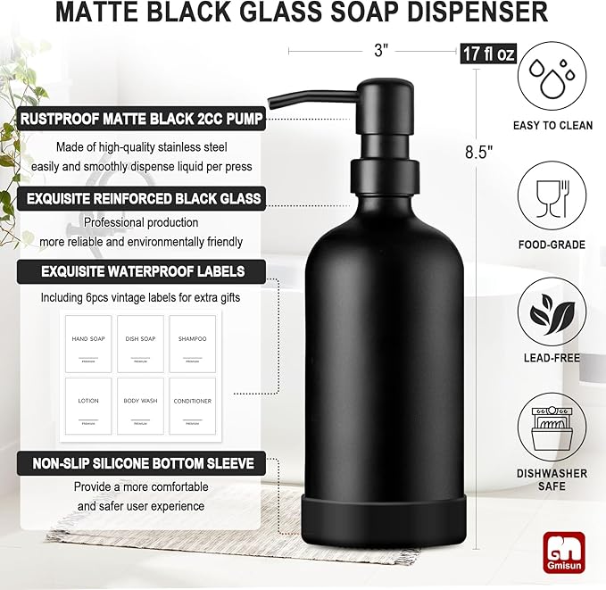 GMISUN Black Soap Dispenser - Image 3
