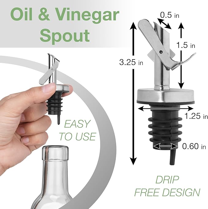 GREENOLIVE Olive Oil Dispenser Bottle - 17 oz. Clear Glass Bottle - Ideal - Image 5