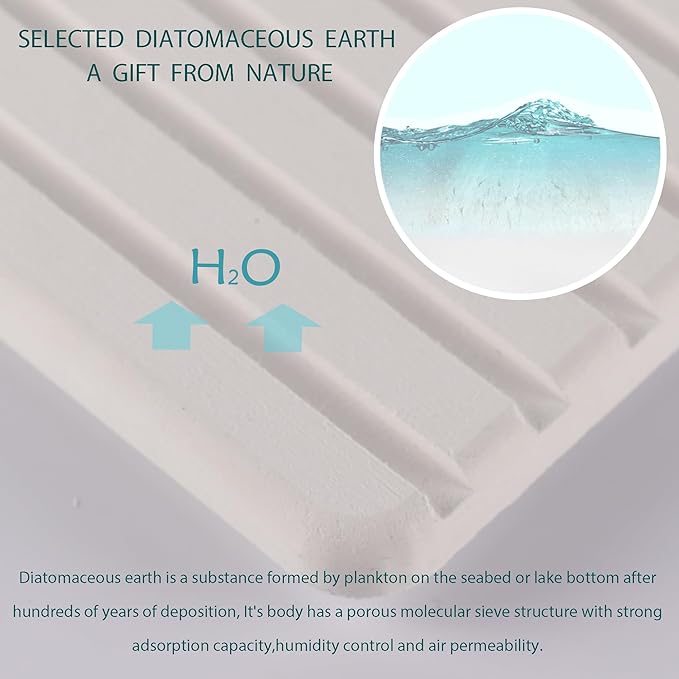 NiuYichee 2 PCS Water Absorbent diatomite Coasters, 9.5" x 5.5" Water Absorbing - Image 5