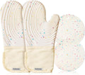 Silicone Mitts Oven, Silicone Oven Mitts Pair, Oven Gloves, Long Cooking Mitts by Dorkuovahome