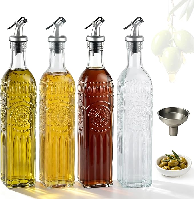 WERTIOO 4 Pack Olive Oil Dispenser Bottle by WERTIOO