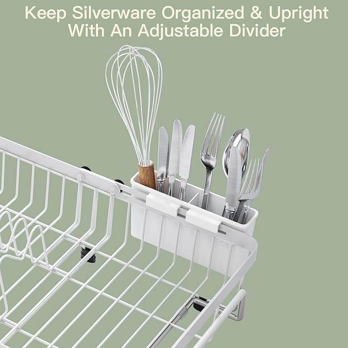 MAJALiS Dish Drying Rack Over The Sink, Expandable Stainless Steel Dish Drainer - Image 8