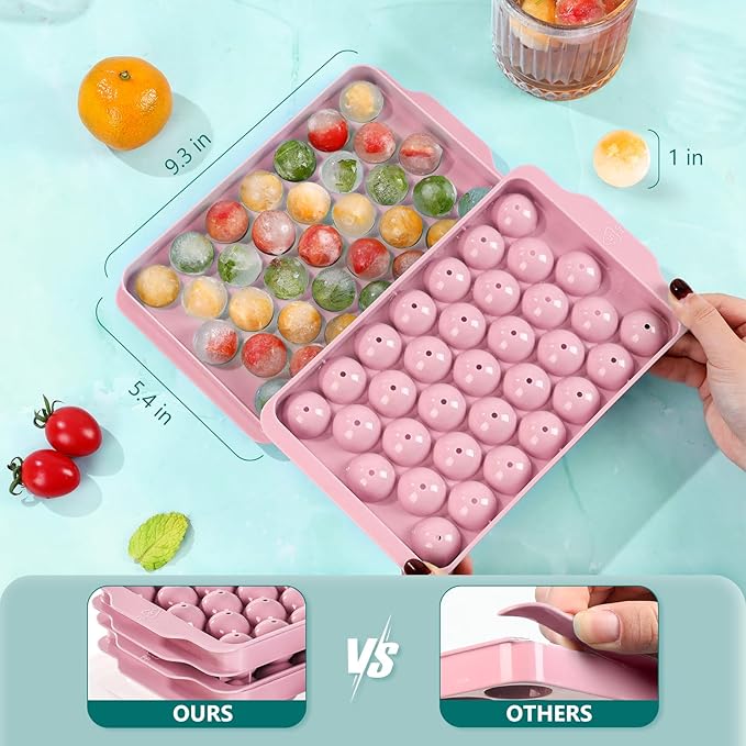 Optish Ice Cube Tray with Lid and Bin, 3 Pack Ice Trays - Image 2