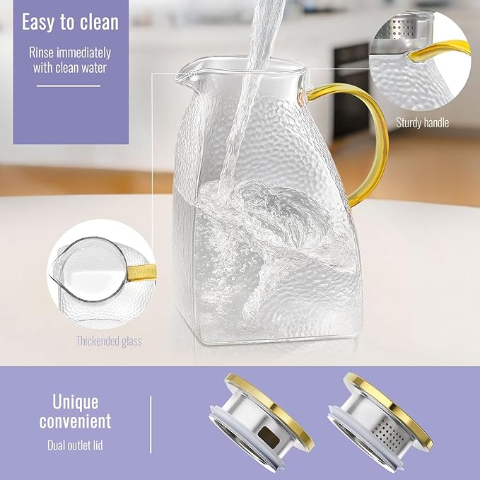 WARMSIMPLE 2 Pack Glass Pitcher - Image 4