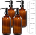 GMISUN Amber Glass Soap Dispenser, 4 Pack Bathroom Hand Soap Dispensers by GMISUN