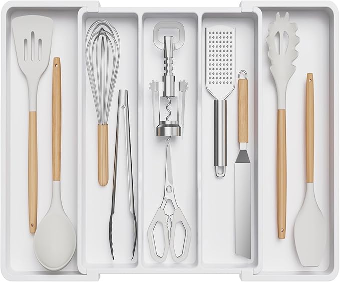 Lifewit Utensil Organizer for Kitchen Drawers, Expandable Cooking Utensil Tray by Lifewit