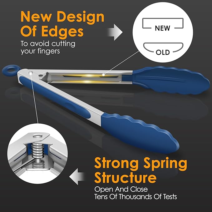 HOTEC Premium Stainless Steel Locking Kitchen Tongs - Image 4