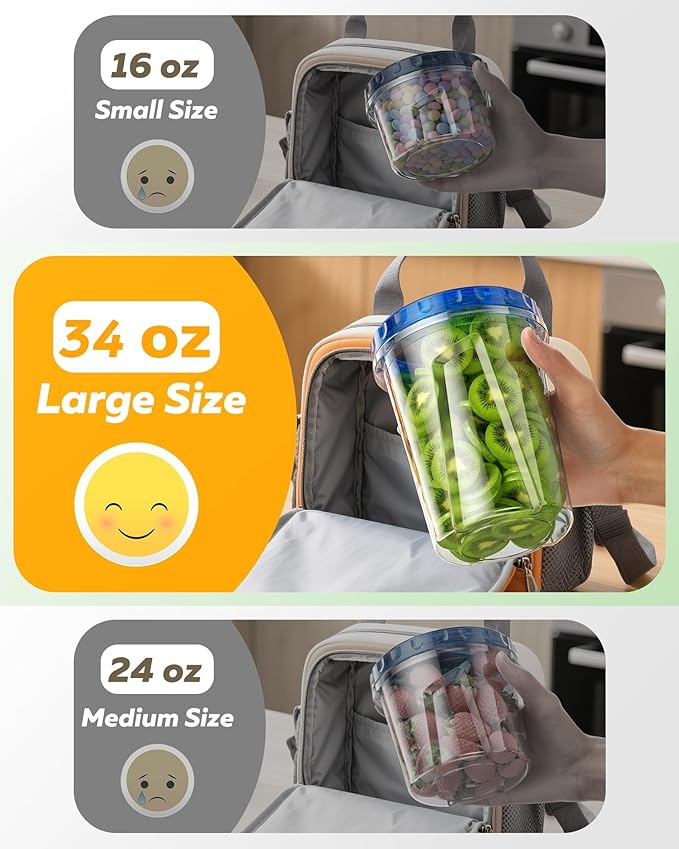 BiuLeon 12 Pack-34 oz Freezer Storage Containers, Plastic Food Storage - Image 5