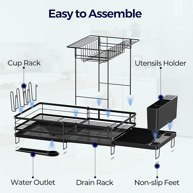 Large Dish Drying Rack, Expandable Dish Rack - Image 8