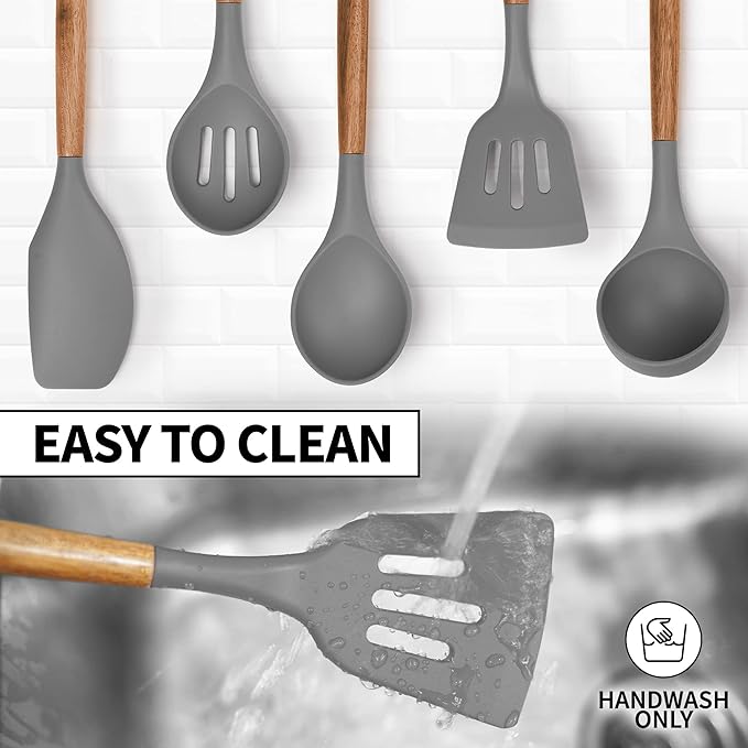 Zulay Kitchen Utensils Set Non-Stick Silicone Cooking Utensils Set - Image 7