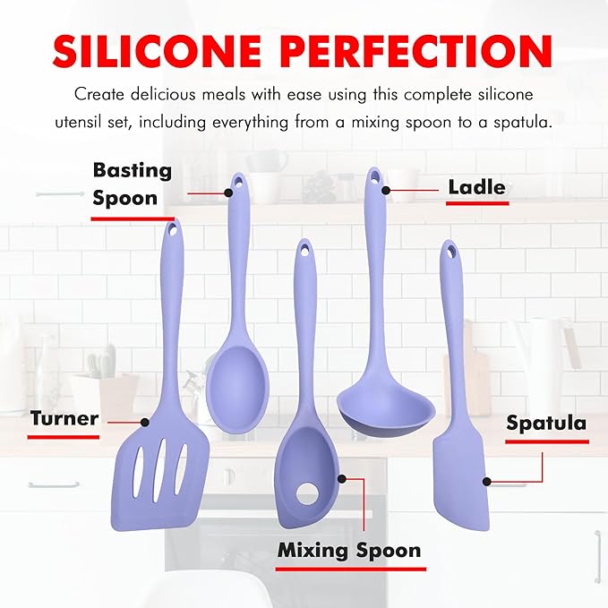 Chef Craft - Premium Silicone Kitchen Tools and Utensils Set, Non-Scratch - Image 4