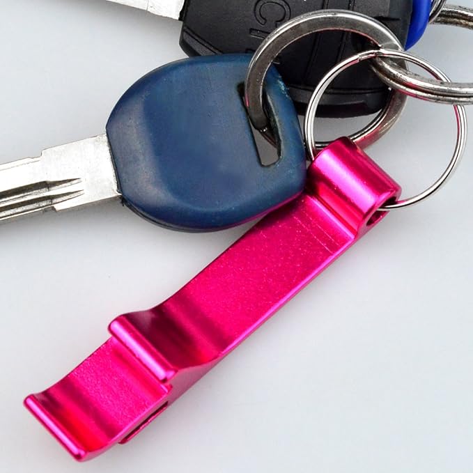 cnomg 16 pcs 8 Colored Metal Bottle Opener, Split Key Ring Chain Keychain Bulk - Image 6