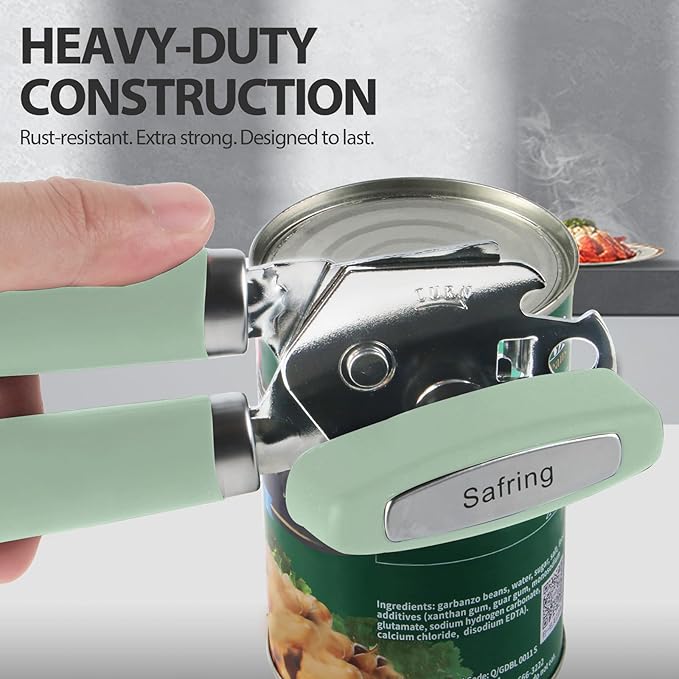 Safring Can Opener Manual, Heavy Duty Handheld Strong Can Opener - Image 6