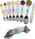 ChefAide Pack of 8 Stainless Steel Magnetic Measuring Spoons Set, Dual Sided by ChefAide
