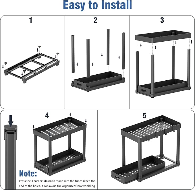 2 Pack Pull-Out Storage Organizers, Under Sink Organizer and Storage - Image 7
