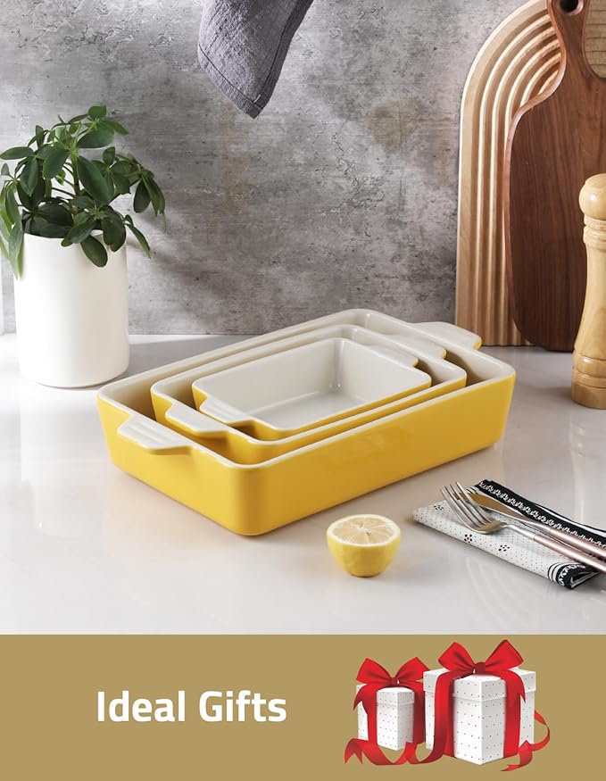 Sweejar Ceramic Bakeware Set, Rectangular Baking Dish - Image 6