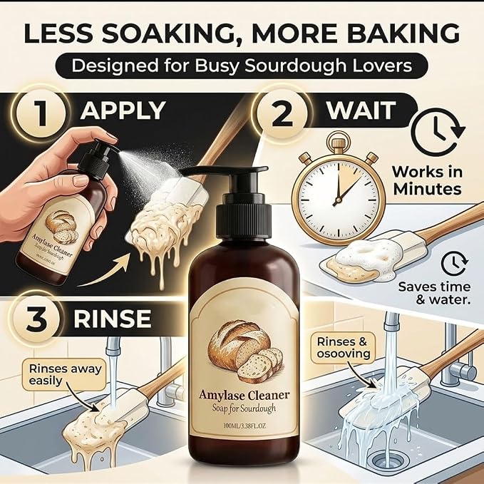 Dough Dissolve Soap for Sourdough, Dough Dissolve - Doughs Dissolves Soap, Sourdough Cleaner, Reduces The Need for Scrubbing and Soaking, for Kitchen of Bowls, Pots, Utensils (2 pcs)