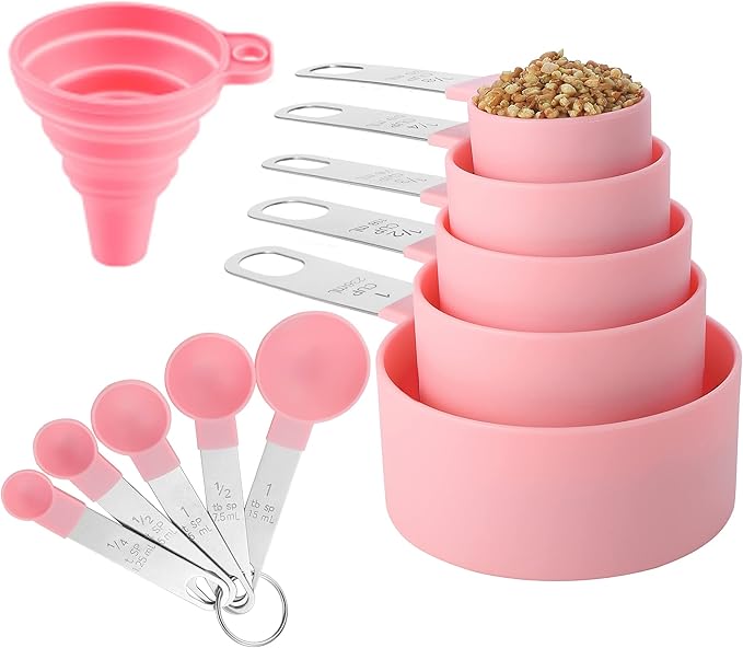 Measuring Cups and Spoons Set of Huygens Kitchen Gadgets 10 Pieces, Stackable by Huygens