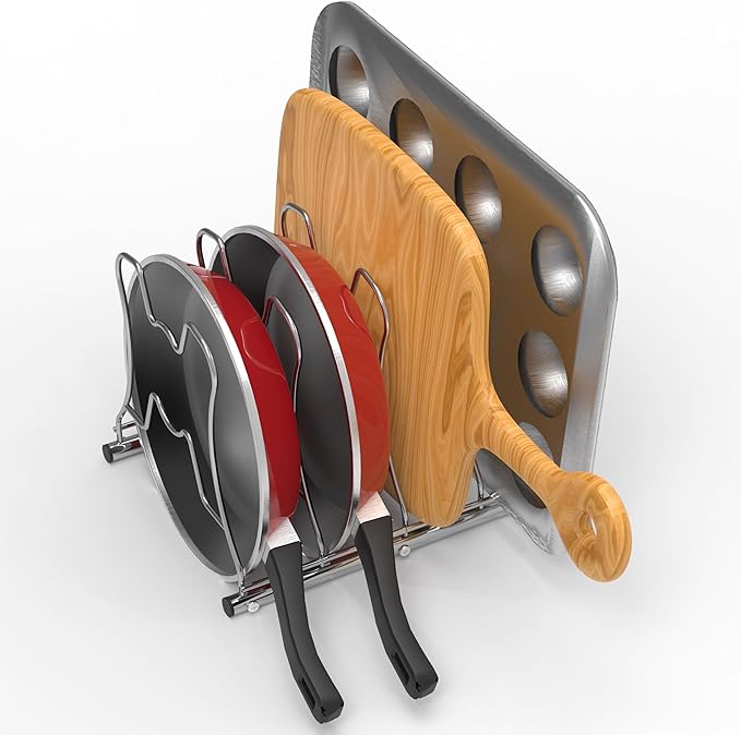 Simple Houseware Cabinet Pantry Pot and Pan Organizer Holder Rack - Image 3