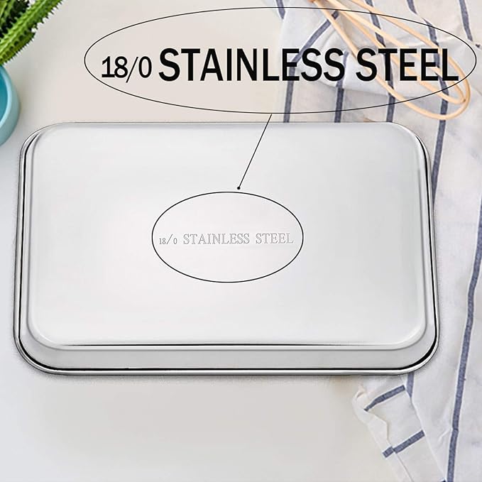 TeamFar Toaster Oven Pan, Stainless Steel Toaster Oven Tray Quarter Sheet Pan - Image 4