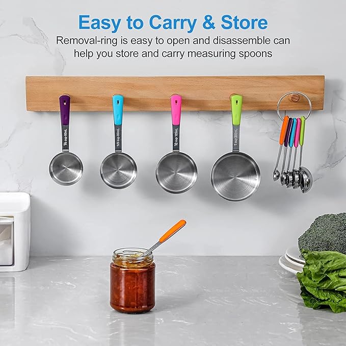 Bopei Measuring Cups and Spoons Set Stainless Steel 12 Piece - Image 6