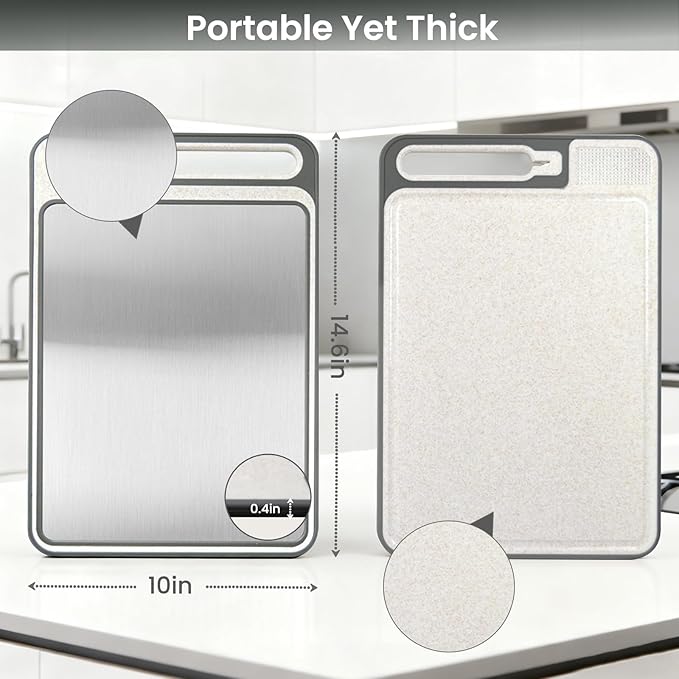 Stainless Steel Cutting Board, Dishwasher Safe, Scratch-Resistant - Image 2