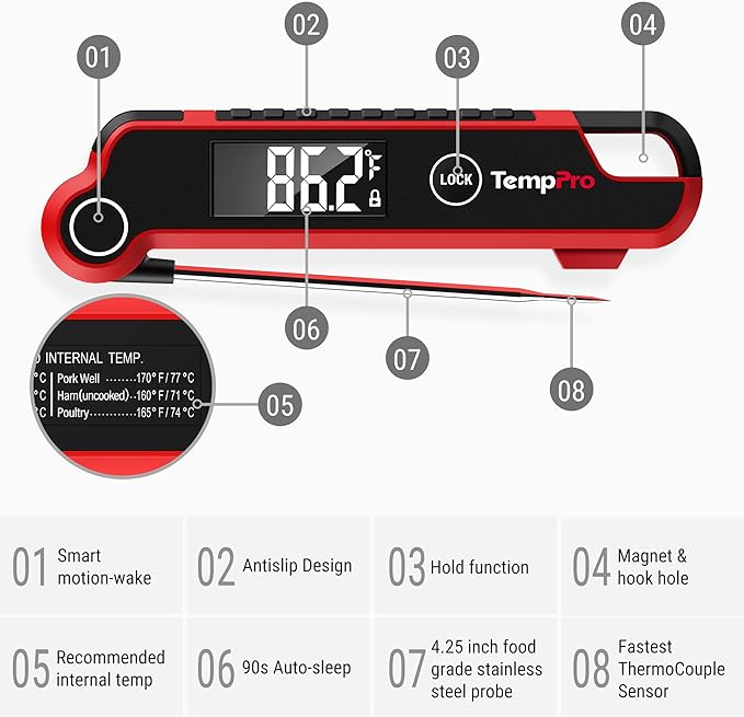 TempPro TP620 Instant Read Meat Thermometer Digital, Cooking Thermometer - Image 6
