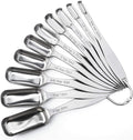 FANGSUN Narrow Measuring Spoons Set of 10, Heavy-Duty Stainless Steel Measuring by FANGSUN