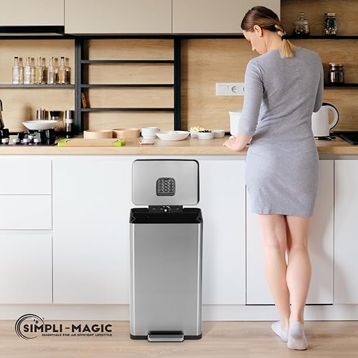 SIMPLI-MAGIC 50 Liter / 13.2 Gallon Soft-Close, Smudge Resistant Trash Can - Image 8
