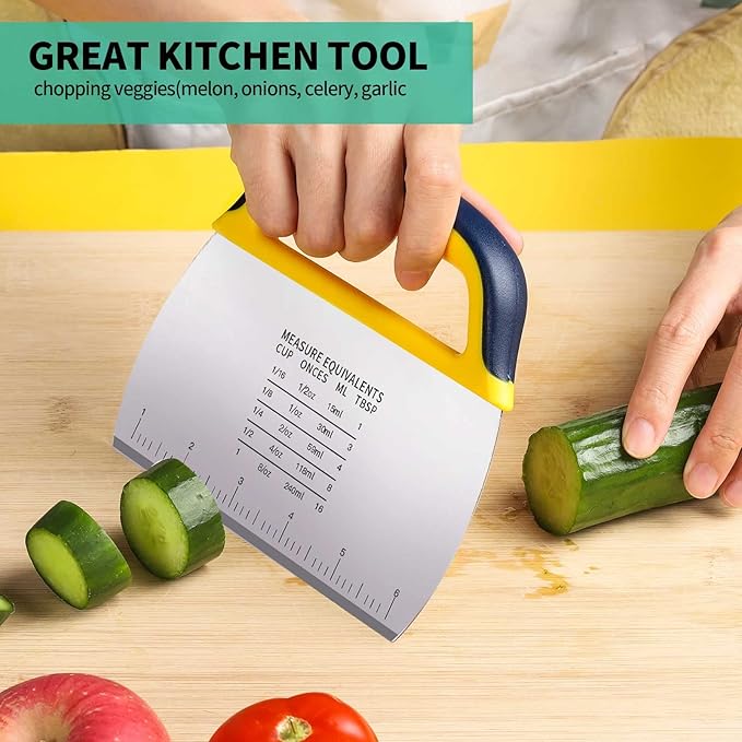 YGDZ Dough Scraper 2 PCS, Stainless Steel Bench Scraper - Image 4