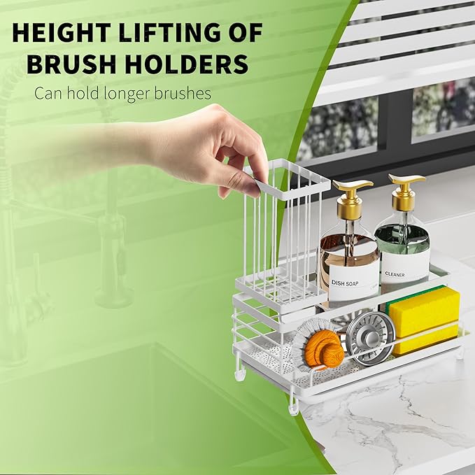 Cisily Stainless Steel Kitchen Sink Caddy Organizer, Sponge Holder - Image 4