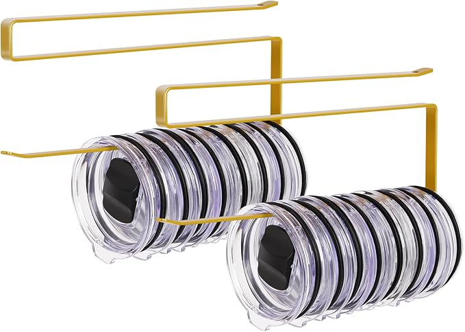 2 Pack Tumbler Lid Organizer, Horizontal Tumbler Lid Storage Hook to Hold Up 20 by JOLENSOY