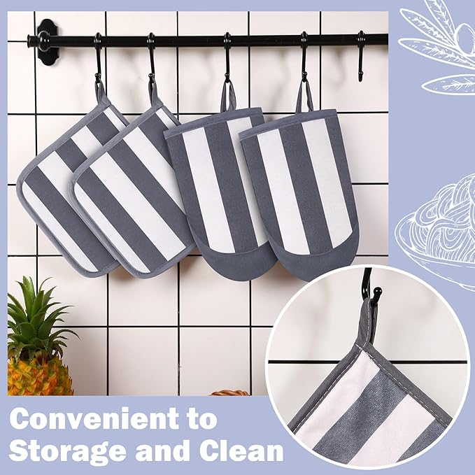 Reallnaive Oven Mitts and Pot Holders 4 Pcs Set - Image 4