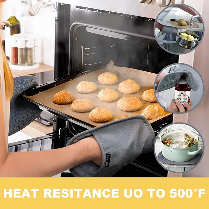 2-Pack Silicone Pot Holders for Kitchen Heat Resistant up to 500°F, Non-Slip - Image 2
