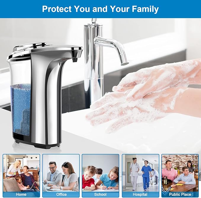 PZOTRUF Automatic Soap Dispenser, Touchless Dish Soap Dispenser 17oz/500ml - Image 7