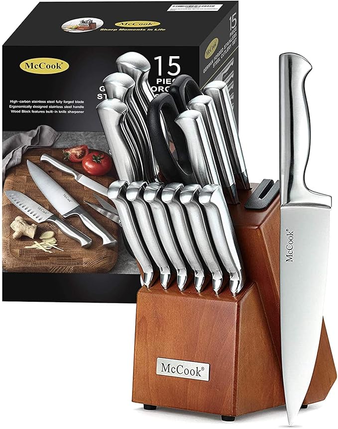 McCook® Knife Sets, German Stainless Steel Kitchen Knife Block Sets by McCook