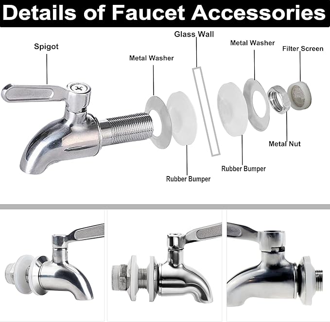 Lulonpon 1 Pieces Dispenser Faucets, Stainless Steel Spigot - Image 2