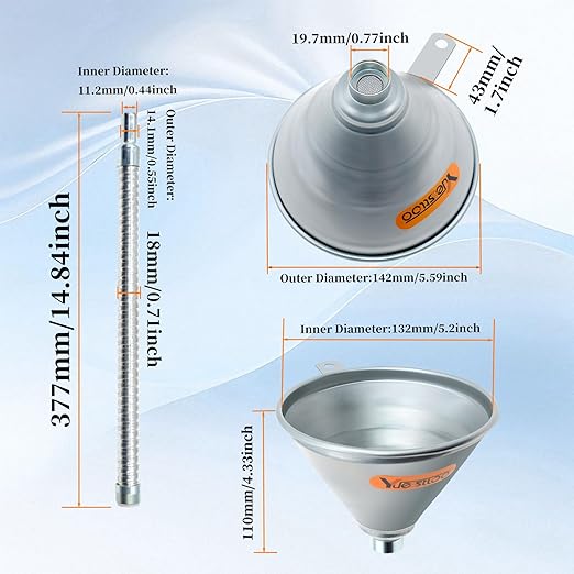 14.84" Steel Bendable Spout Funnel - Image 2