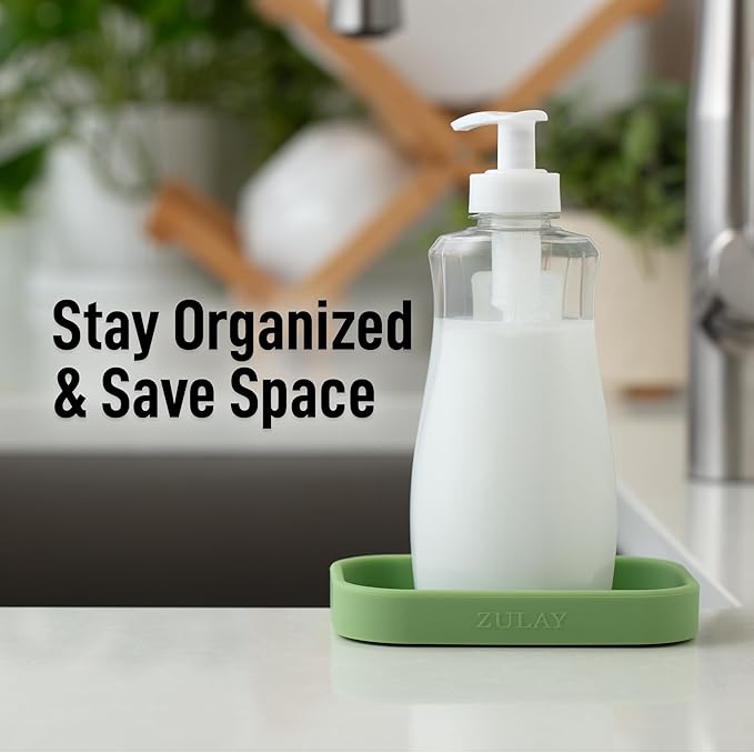 Zulay Kitchen Small Silicone Sponge Holder – Space-Saving Sink Organizer Tray - Image 6