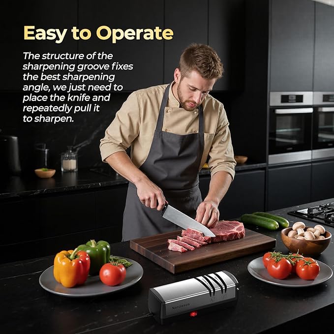 Narcissus Knife Sharpener, Diamond Abrasives Electric Knife Sharpener - Image 7