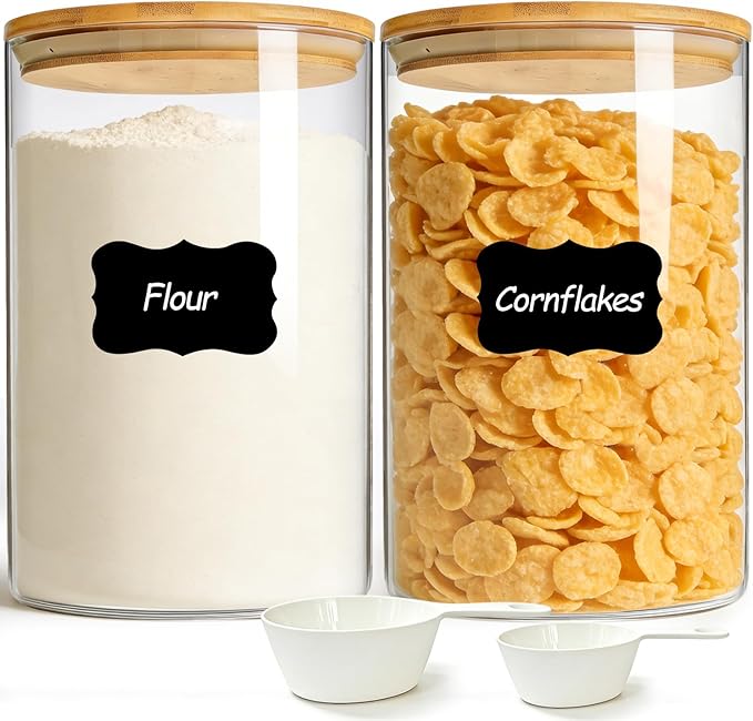 ComSaf 2Pcs Large Glass Storage Containers by ComSaf